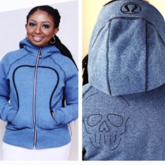 lululemon athletica Tops - lululemon athletica Rare Blue Skull Scuba Hoodie Sz.2